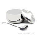 Countertop Stainless Steel Sugar Bowls With Lid Spoon